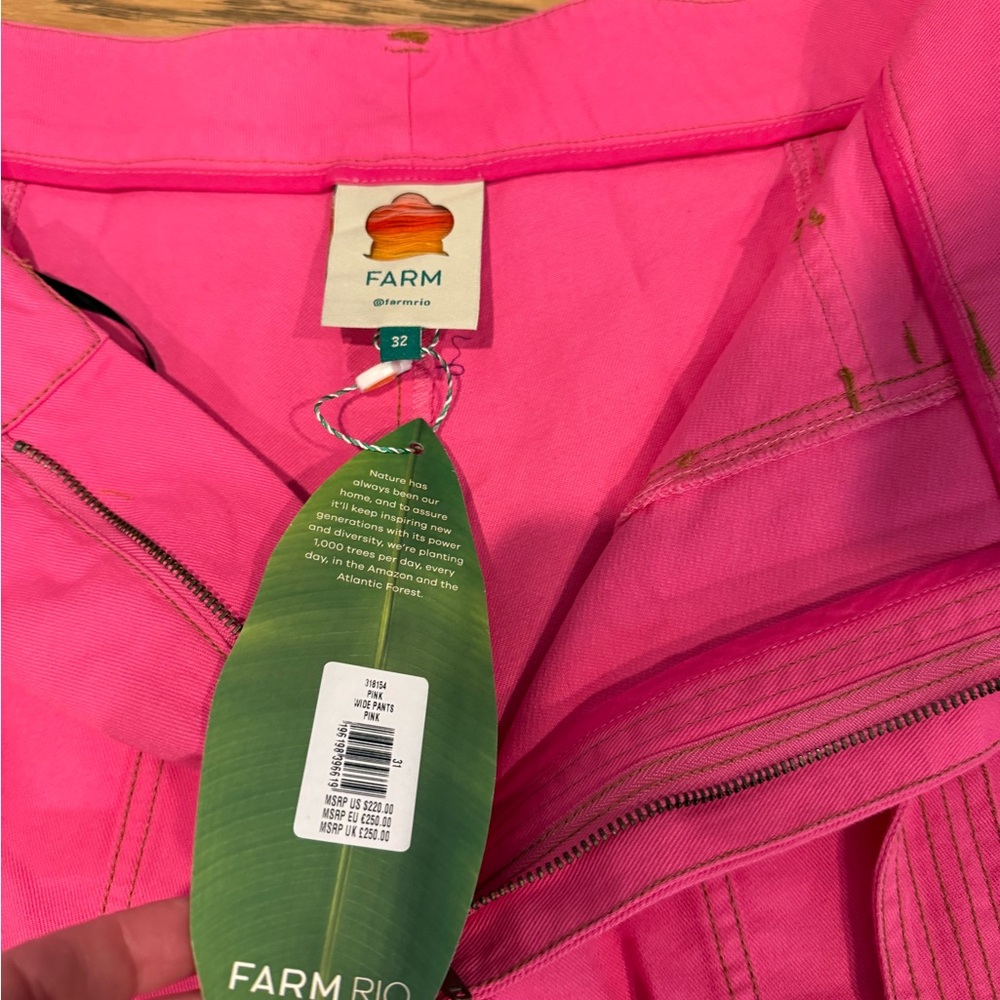 FARM Rio Fuchsia wide leg pants